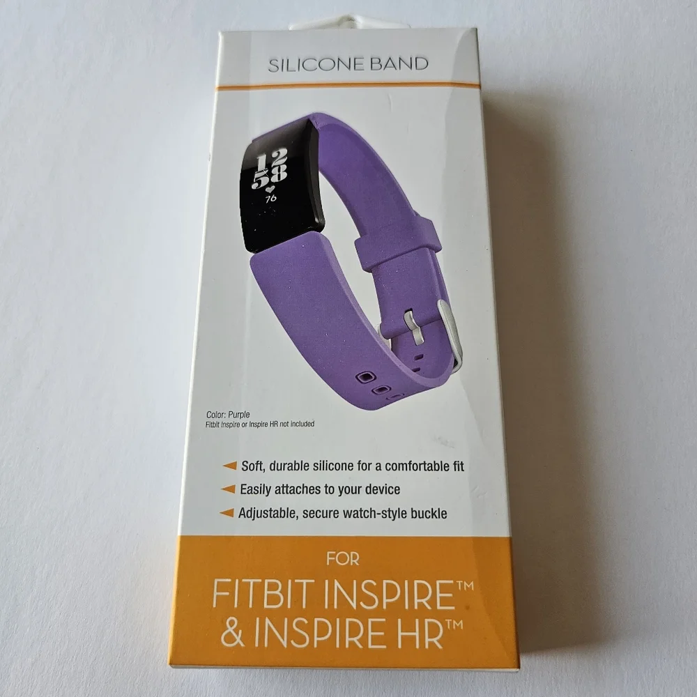2-Piece Silicone Watch Band for Fitbit Inspire & Inspire HR - PURPLE